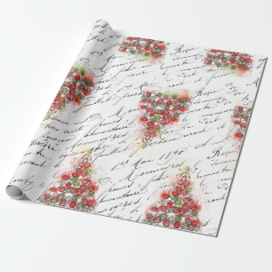 Vintager französischer Weihnachtsbaum (Wasserfarb Geschenkpapier