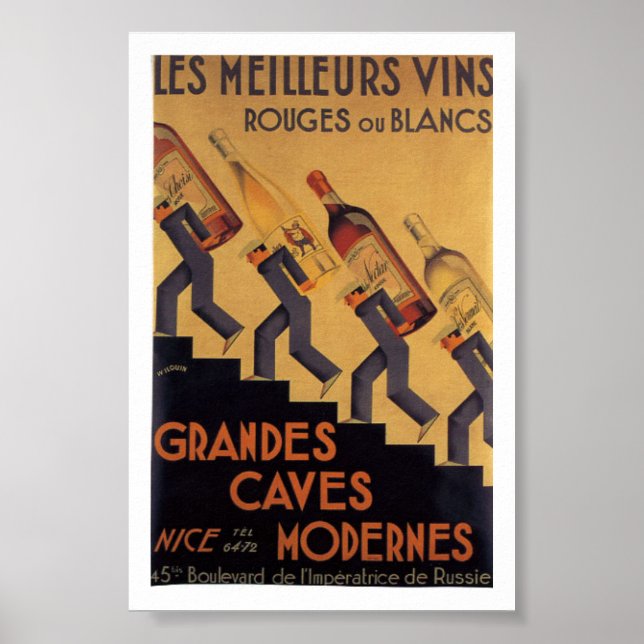Vintager Französischer Wein Les Meilleurs Vins Poster (Vorne)