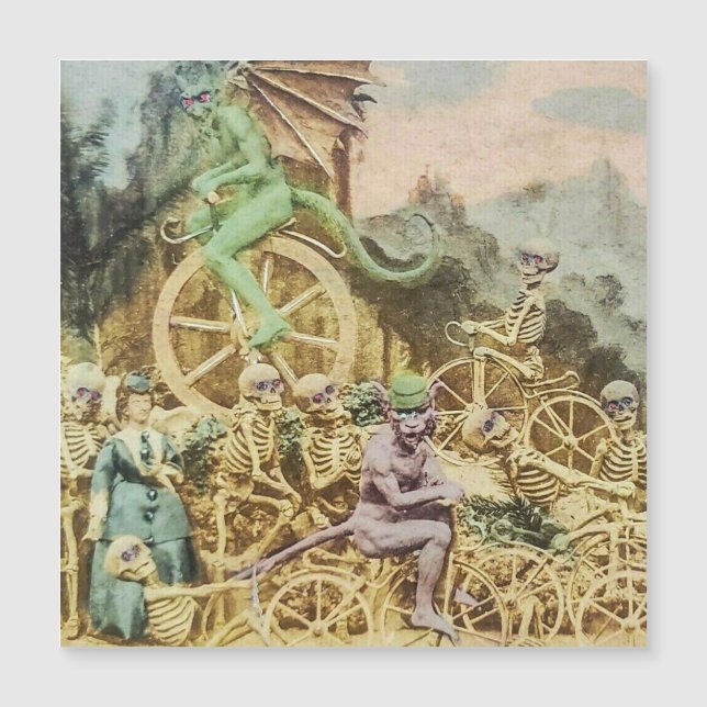 Vintager Französischkurs De Velocipedes Magnetkarte (Vorderseite)
