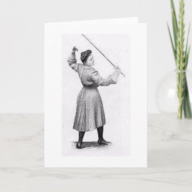Vintager Frauen-Fechter! Vintage fechtende Karte (Vorderseite)