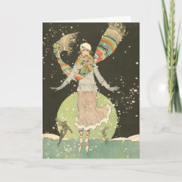 Vintager Fraueneis-Skater aus den 1920er Jahren mi Karte