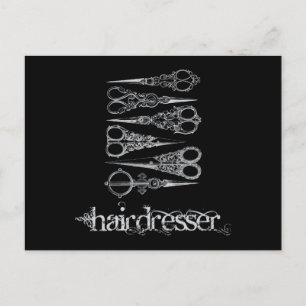 Vintager Friseur Klassische Schere Einladungspostkarte