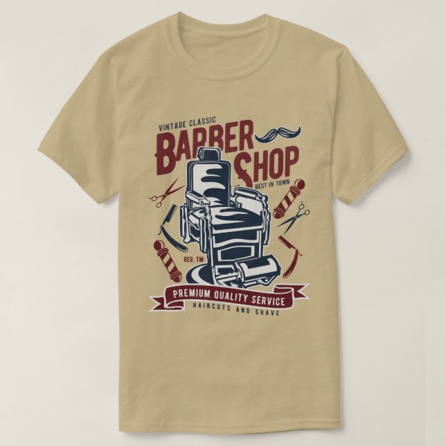 Vintager Friseurladen T - Shirt (Design vorne)