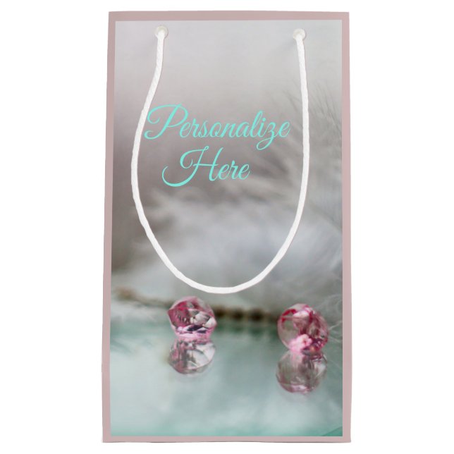 Vintager Frisiertisch aquamarin rosa grau Kleine Geschenktüte (Vorderseite)