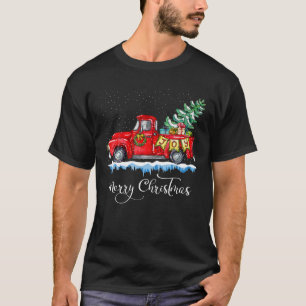 Vintager froher Weihnachtsroter LKW Alt modische C T-Shirt