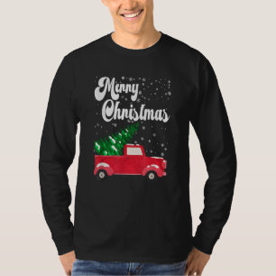 Vintager froher Weihnachtsroter LKW Alt T-Shirt
