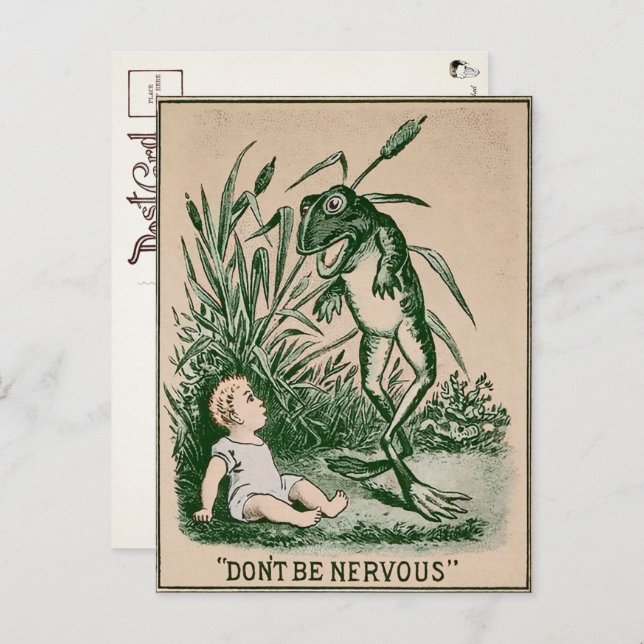 Vintager Frosch-Postkarte  Postkarte (Vorne/Hinten)