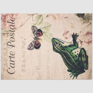 Vintager Frosch und Schmetterling Seidenpapier