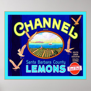 Vintager Frucht-Kisten-Aufkleber Poster