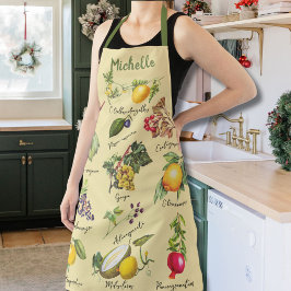 Vintager FruchtCollage Individuelle Name Schürze