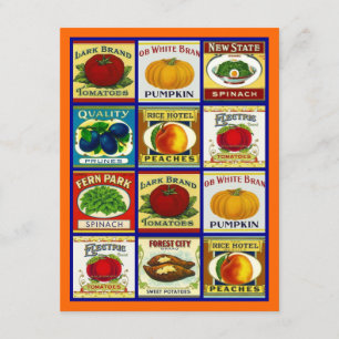 Vintager FruchtVeggie beschriftet leere Party Einladung