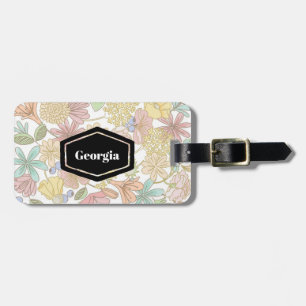 Vintager Frühling blumengeschmückte Personalisiert Gepäckanhänger