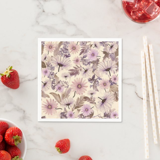 Vintager Frühlingsflor Serviette (Beispiel)