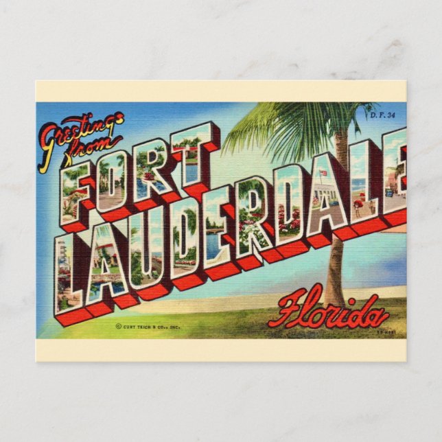 Vintager Ft. Lauderdale Florida Postcard Postkarte (Vorderseite)