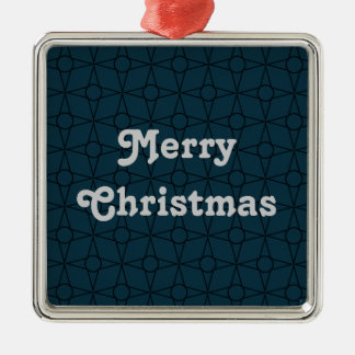 Vintager Funk Premium Ornament, dunkelblau Silbernes Ornament