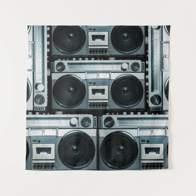 Vintager Funkboomkasten Wandteppich (Vorderseite)