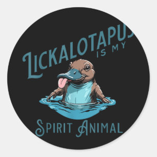 Vintager Funny Lickalottapus ist mein Geist Tier Runder Aufkleber