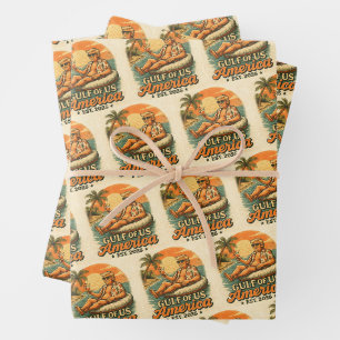 Vintager Funny Trump - Amerikas Golf 2025 Geschenkpapier Set