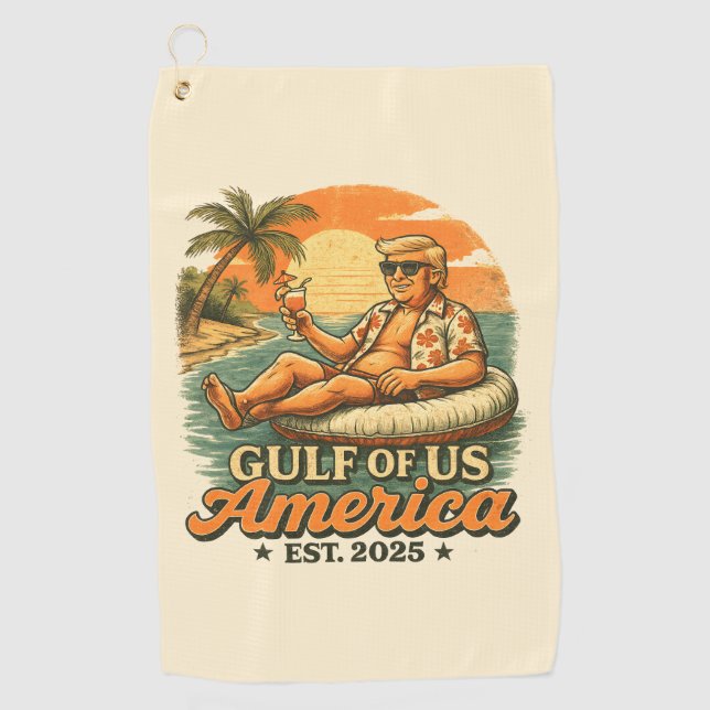 Vintager Funny Trump - Amerikas Golf 2025 Golfhandtuch (Vorderseite)