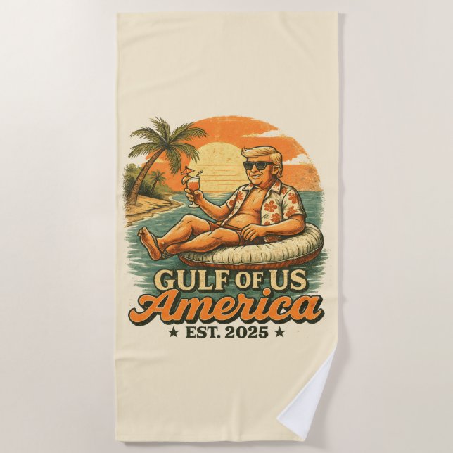Vintager Funny Trump - Amerikas Golf 2025 Strandtuch (Vorderseite)