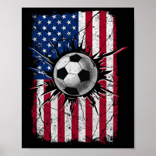 Vintager Fußball 4. Juli Männer US-amerikanische F Poster