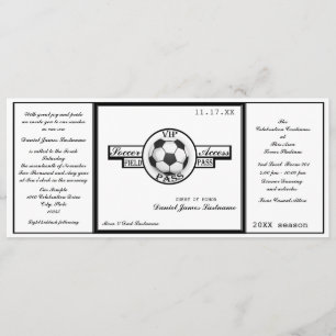 Vintager Fußball-Feldpass Schwarz/Weiß Einladung