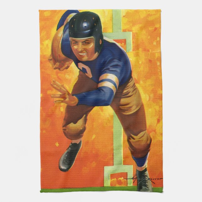 Vintager Fußball-Fußball-Rückspiel Geschirrtuch (Vertikal)