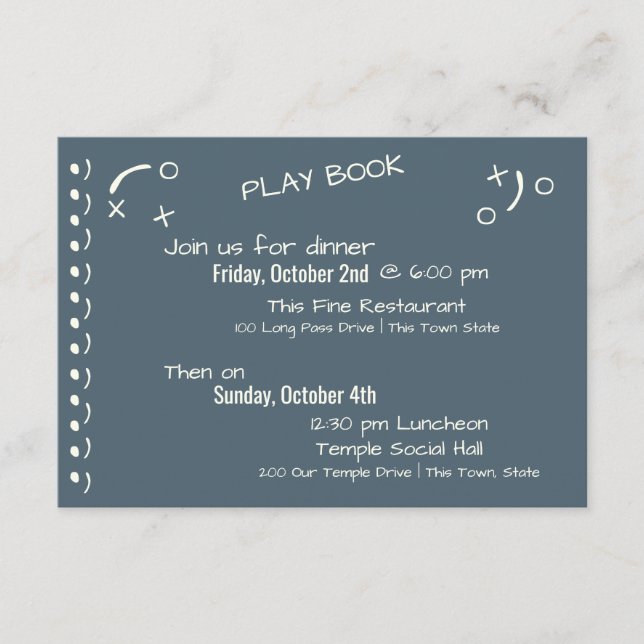 Vintager Fußball-Pass Bar Mitzvah Itinerary Begleitkarte (Vorderseite)