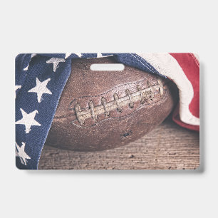 Vintager Fußball und Flaggen Ausweis