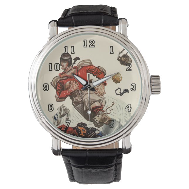 Vintager Fußballspieler Armbanduhr (Vorderseite)