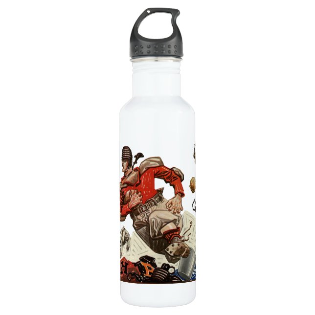 Vintager Fußballspieler Edelstahlflasche (Vorderseite)