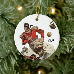 Vintager Fußballspieler Keramik Ornament