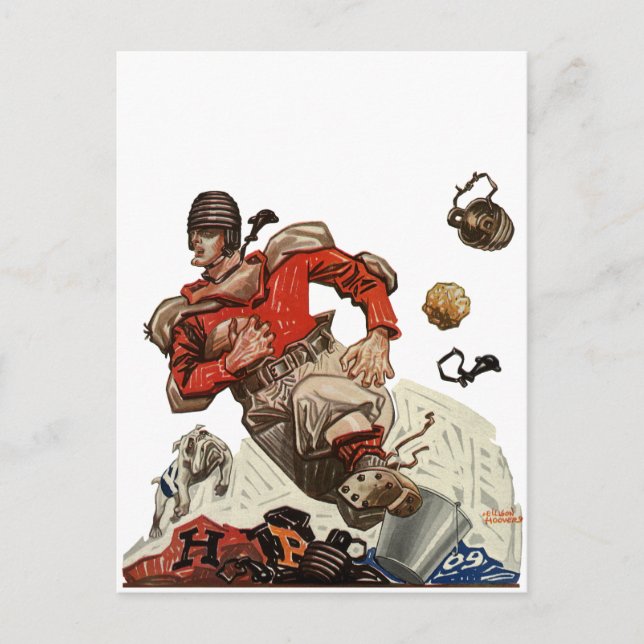 Vintager Fußballspieler Postkarte (Vorderseite)