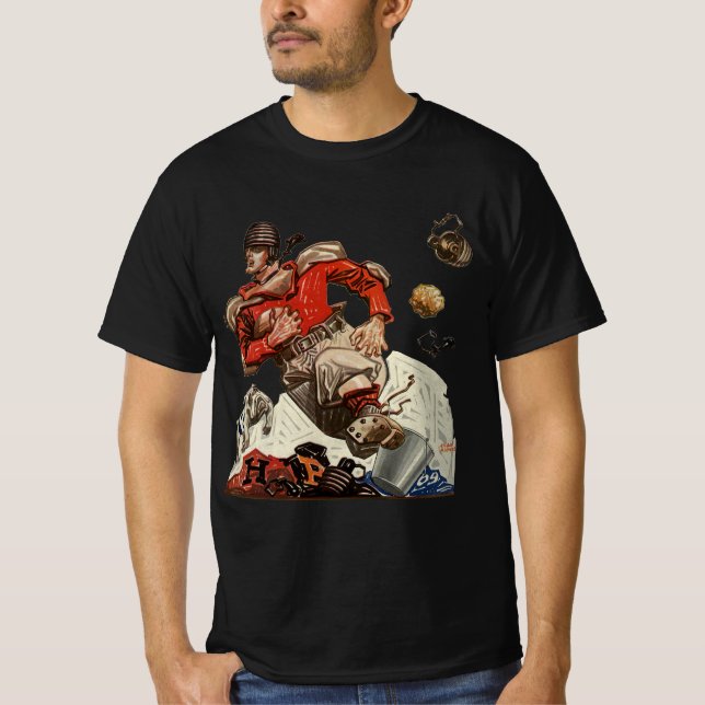 Vintager Fußballspieler T-Shirt (Vorderseite)