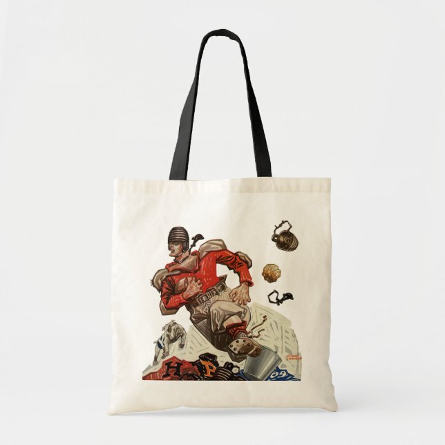 Vintager Fußballspieler Tragetasche (Vorne)