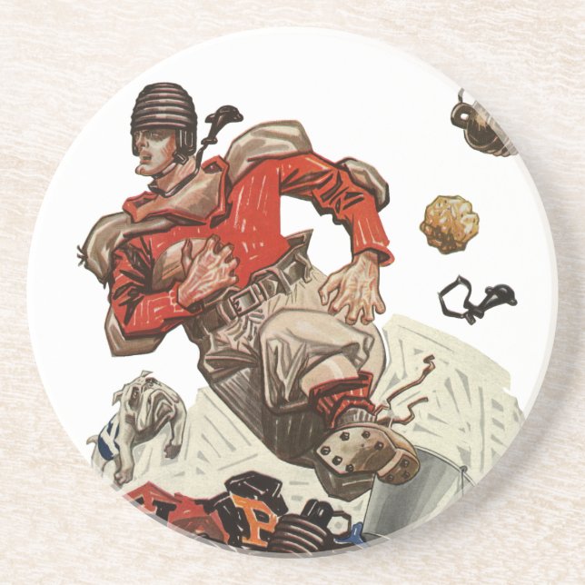 Vintager Fußballspieler Untersetzer (Vorne)