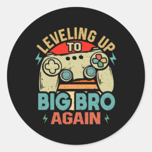 Vintager Gamer-Bruder, bis zum Großen Bro Runder Aufkleber