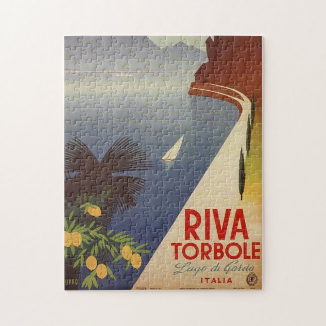 Vintager Gardasee Riva Torbole Italien Tourismus A (Vertikal)