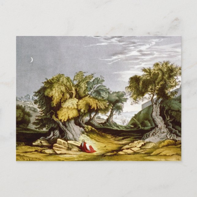 Vintager Garten der Gethsemane Illustration 1846 Postkarte (Vorderseite)