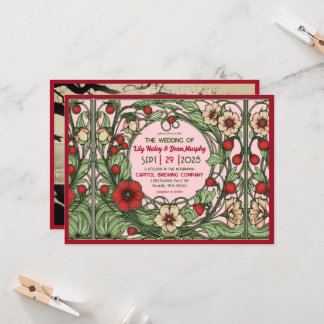 Vintager Garten Jugendstil Hochzeit Einladung