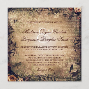 Vintager Garten Not leidende Hochzeitseinladungen Einladung