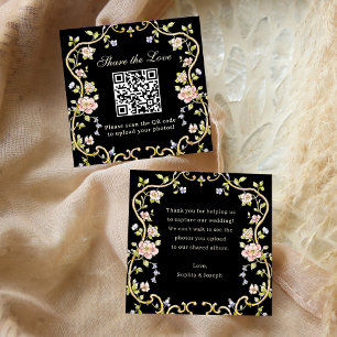 Vintager Garten   QR-Code Hochzeit Teilen Sie die  Begleitkarte