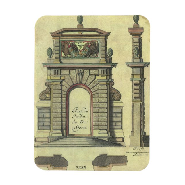 Vintager Gartenbogen, Renaissance-Architektur Magnet (Vertikal)