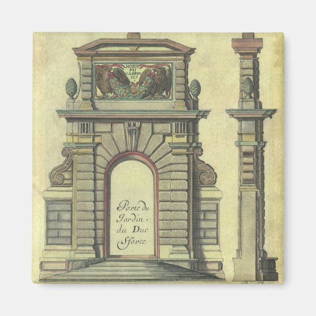 Vintager Gartenbogen, Renaissance-Architektur Magnet (Vorne)
