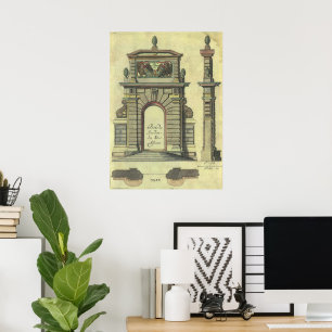 Vintager Gartenbogen, Renaissance-Architektur Poster