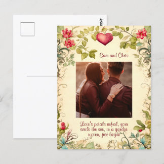 VINTAGER GARTENRAHMEN - ZOLLREICHE LIEBE POSTKARTE