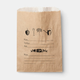 Vintager Gärtner Illustrierter Saatgut Rettend Geschenktütchen