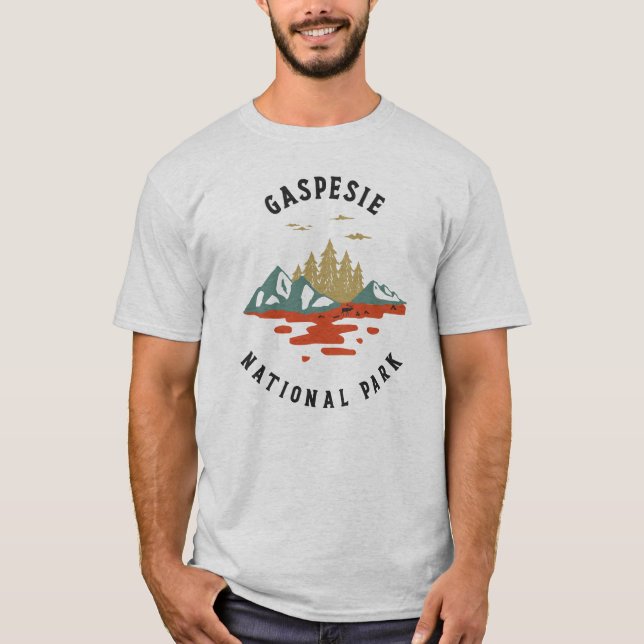 Vintager Gaspesie-Nationalpark T-Shirt (Vorderseite)
