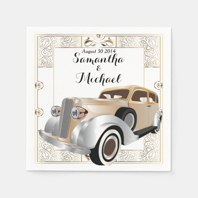 Vintager Gatsby-Stil Serviette (Vorderseite)