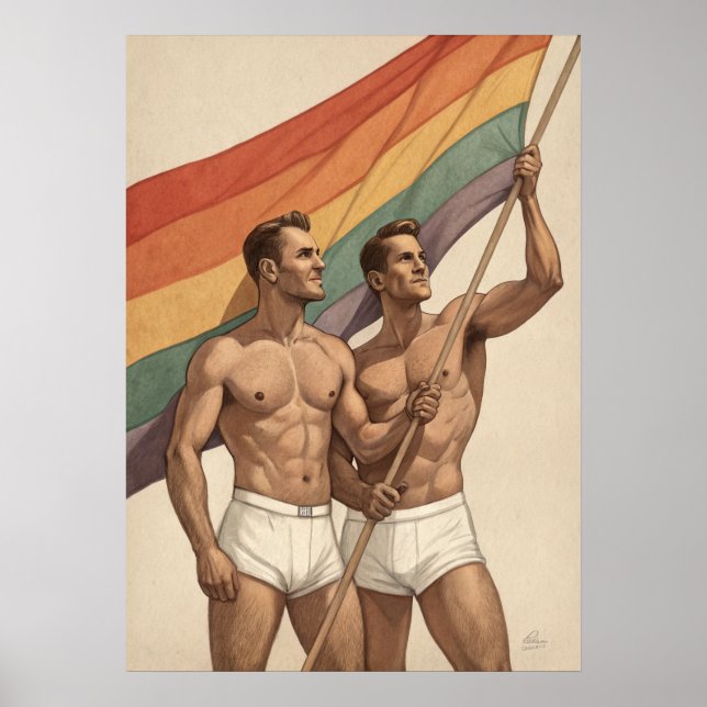 Vintager Gay Pride Poster (Vorne)